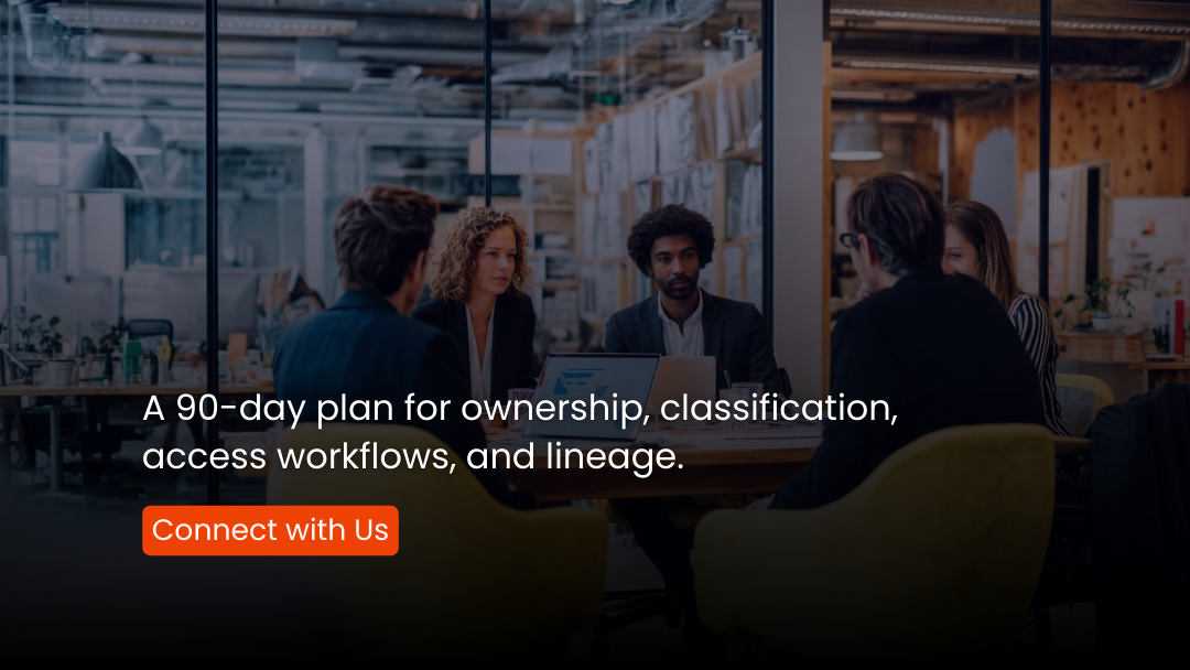 AI Copilot enterprise architecture diagram highlighting data governance, identity access controls, and trusted outputs across business workflows.