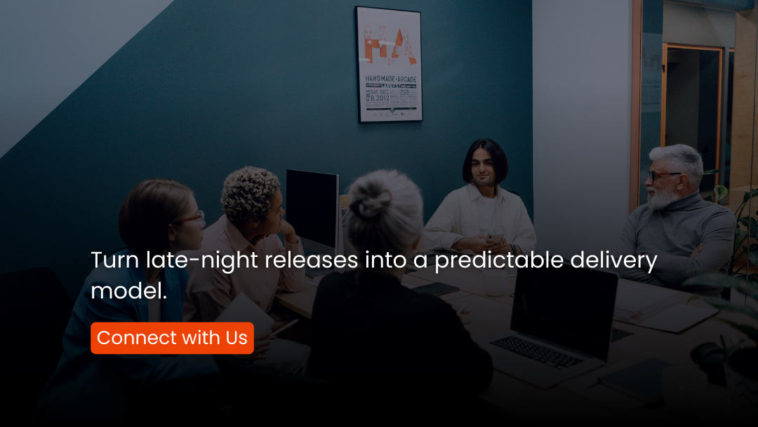 Minimal flowchart of enterprise DevOps governance for AI agents: least-privilege access, audit logs, review gates, and monitored deployments across environments.